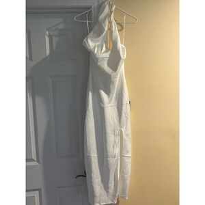 Lulus White Asymmetrical One Shoulder Maxi‎ Dress Sleeveless Cocktail Party XS